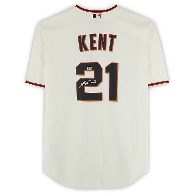 Maillot réplique Nike crème autographié par Jeff Kent des Giants de San Francisco