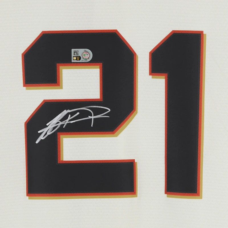 Maillot réplique Nike crème autographié par Jeff Kent des Giants de San Francisco