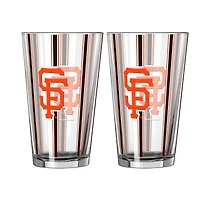 Logo Brands San Francisco Giants Two-Piece 16oz. Striped Pint Glass Set