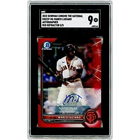 Marco Luciano San Francisco Giants Autographed 2022 Bowman Chrome The National Red Refractor #NSCCP-ML #3/5 SGC Authenticated 9 Card
