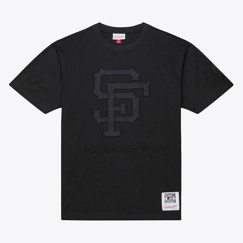 Men Mitchell & Ness Black San Francisco Giants Cooperstown Collection Phantom T-Shirt
