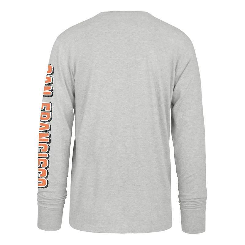 Men's '47 Gray San Francisco Giants Big & Tall Distressed Franklin Long Sleeve T-Shirt