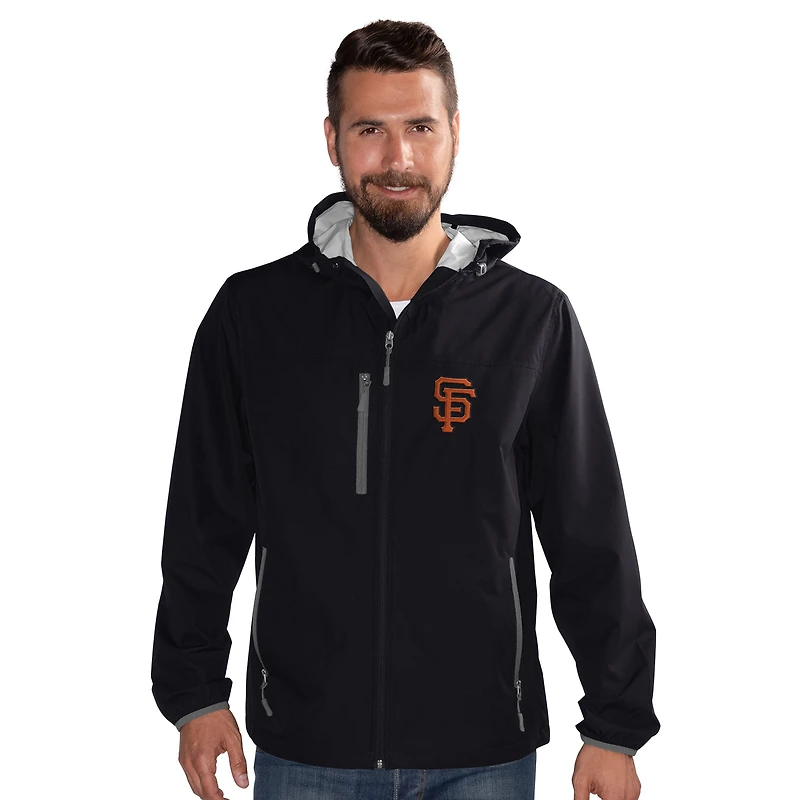 Men's G-III Sports by Carl Banks  Black San Francisco Giants Double Play Hooded Lightweight Full-Zip Jacket