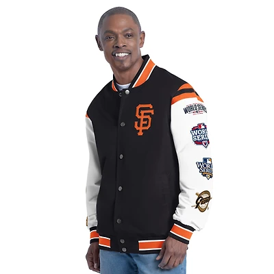 Men's G-III Sports by Carl Banks  Orange San Francisco Giants Recruit Commemorative Full-Snap Varsity Jacket