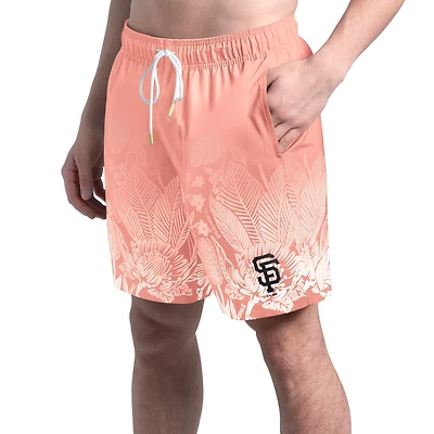 Men's Margaritaville Coral San Francisco Giants Lagoon Fiesta Swim Shorts
