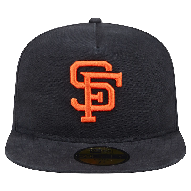 Men's New Era  Black San Francisco Giants Championship Side Flag A-Frame 59FIFTY Fitted Hat