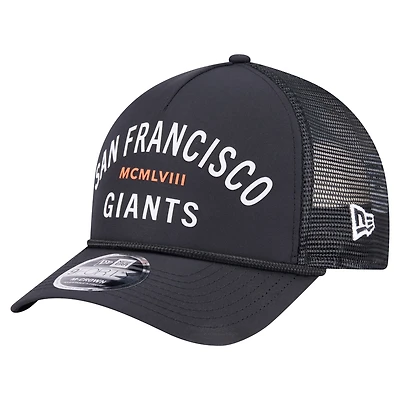 Casquette ajustable minimaliste 9FORTY A-Frame noire New Era pour homme des Giants de San Francisco