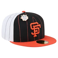 Men's New Era  Black San Francisco Giants Pinstripe 59FIFTY Fitted Hat