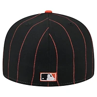 Men's New Era  Black San Francisco Giants Pinstripe 59FIFTY Fitted Hat