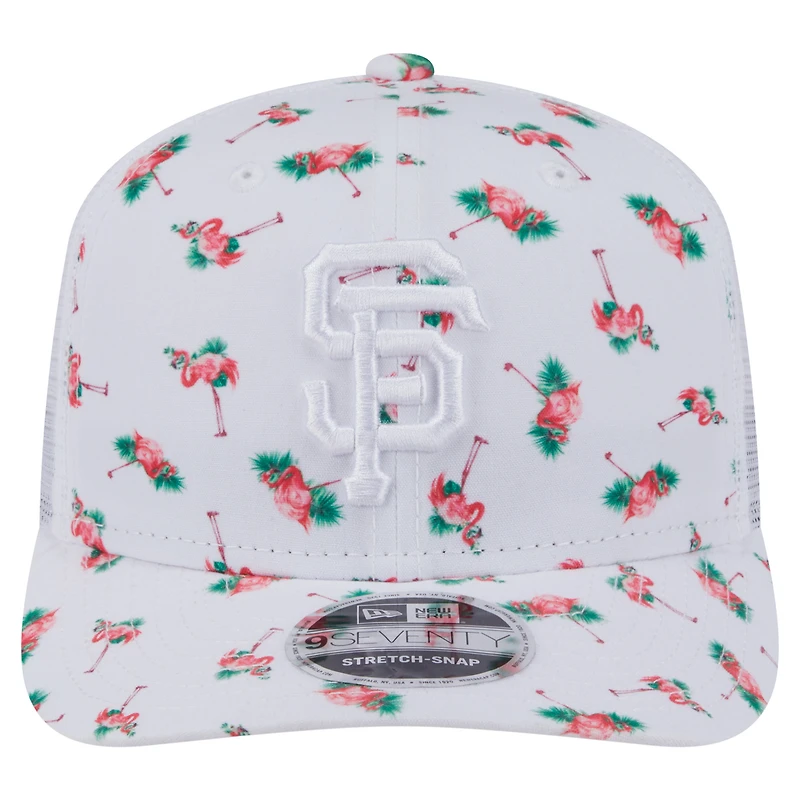 Casquette extensible à bouton-pression Flamingo 9SEVENTY blanche New Era pour homme des Giants de San Francisco