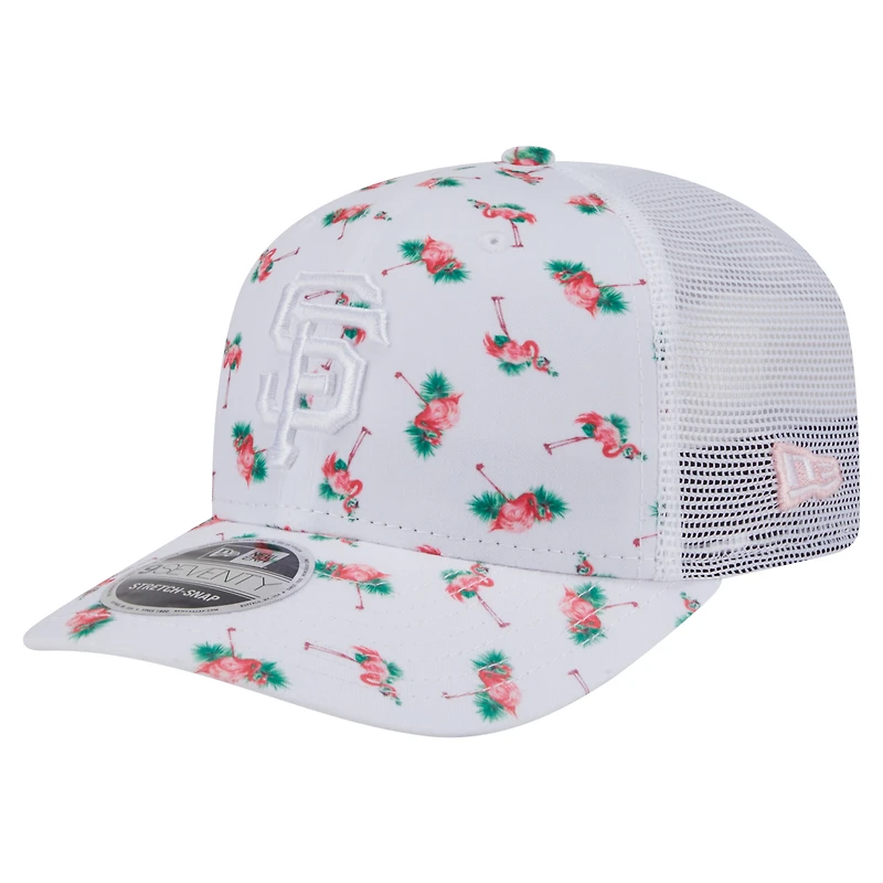 Casquette extensible à bouton-pression Flamingo 9SEVENTY blanche New Era pour homme des Giants de San Francisco