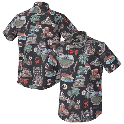 Haut boutonné noir Scenic Tri-Blend Performance pour homme Reyn Spooner des Giants de San Francisco