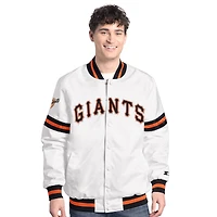 Men's Starter  White San Francisco Giants Cooperstown Scout Full-Snap Varsity Jacket