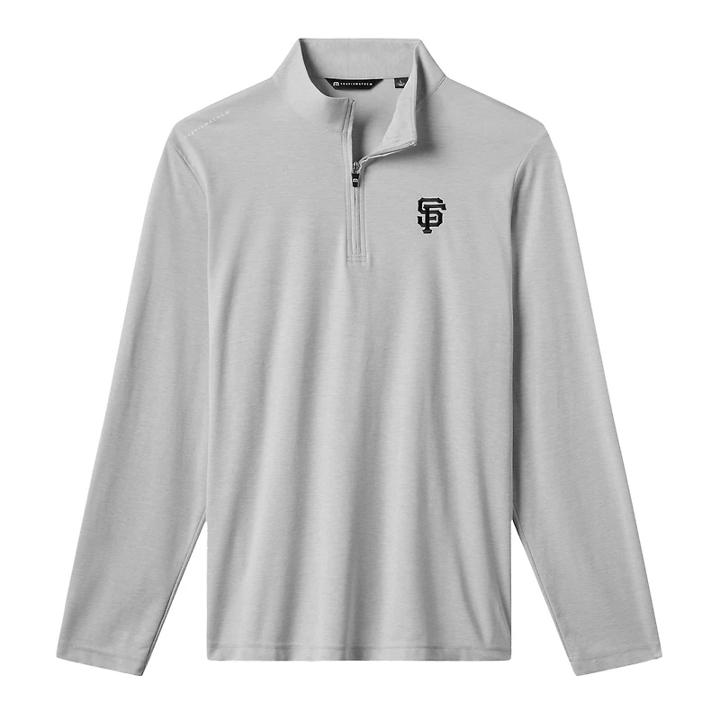 Pull à glissière quart de tour tri-blend Time to Tailgate pour homme TravisMathew Gray des Giants San Francisco