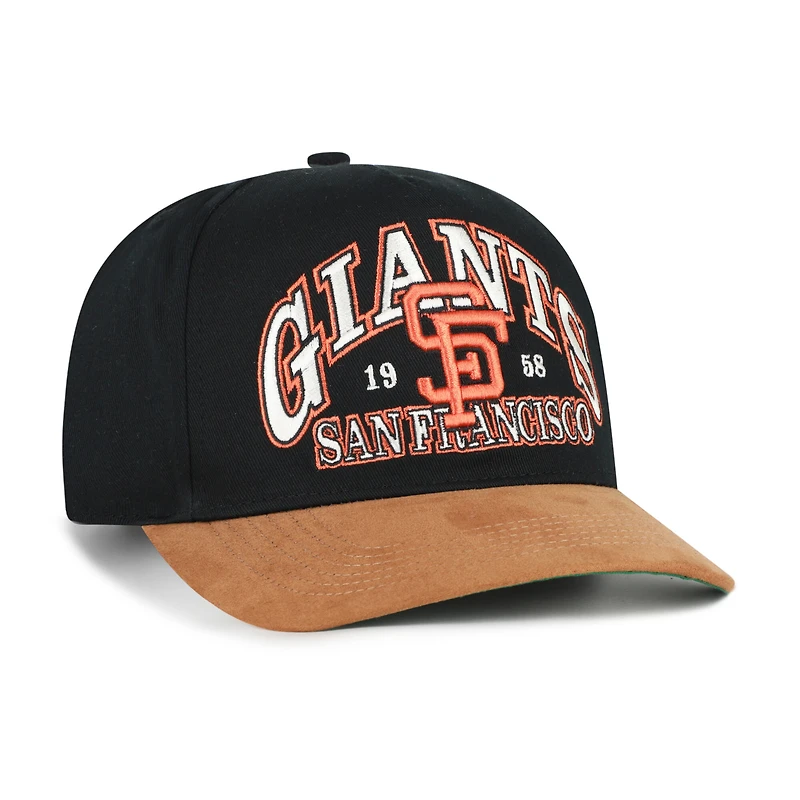 Casquette ajustable en daim noir/marron San Francisco Giants Cooperstown Break Wood pour homme