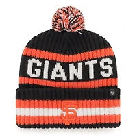 Bonnet en tricot à revers Bering noir '47 pour homme des Giants de San Francisco avec pompon