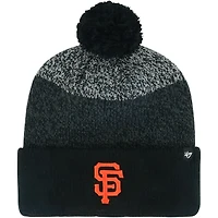 Bonnet en tricot à revers Darkfreeze '47 noir des Giants de San Francisco pour hommes avec pompon