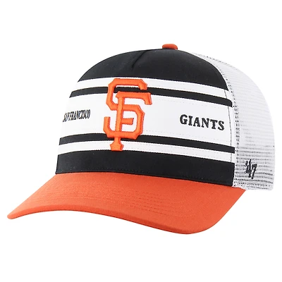 Casquette ajustable décontractée à rayures noires pour homme '47 San Francisco Giants Gridiron Super Stripe Trucker Hitch