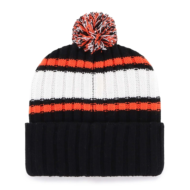 Bonnet en tricot à revers avec pompon pour homme '47 Black San Francisco Giants Plateau