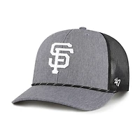 Casquette ajustable en corde de carbone des Giants de San Francisco '47 pour homme, couleur anthracite
