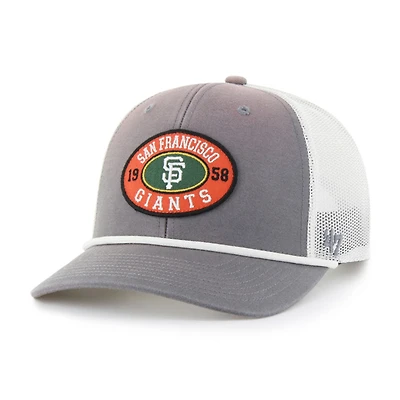 Casquette ajustable Tide Sweep Rope Trucker '47 grise/blanche pour homme des San Francisco Giants