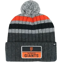 Bonnet en tricot à revers pile '47 gris San Francisco Giants pour hommes avec pompon