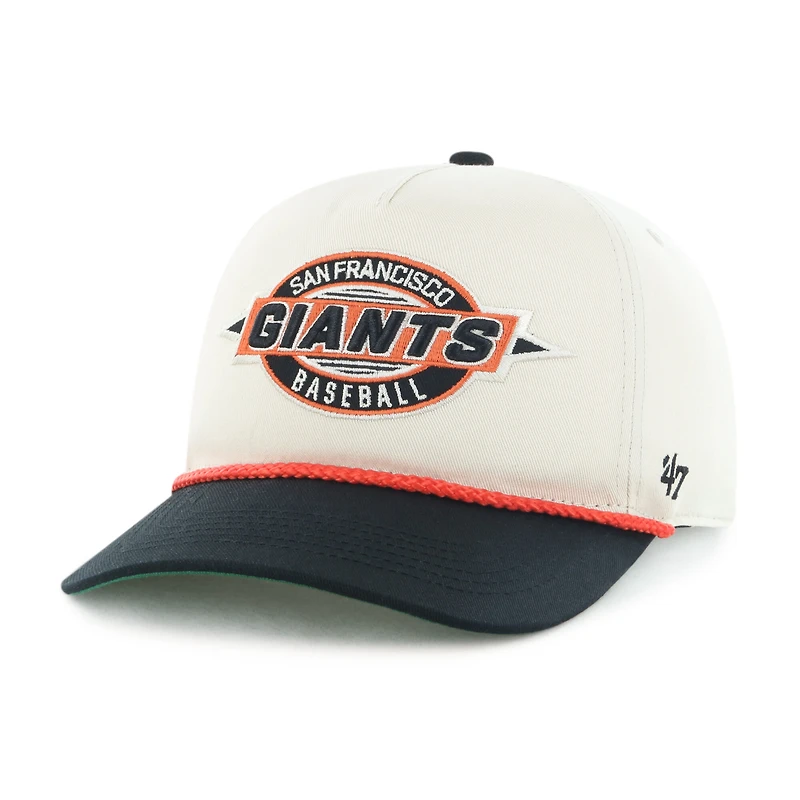 Men's '47 Natural/Black San Francisco Giants Frame Out Hitch Adjustable Hat