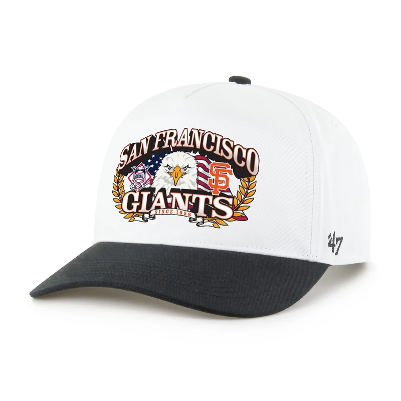Casquette ajustable pour homme '47 San Francisco Giants Americana Eagle Hitch blanche et noire
