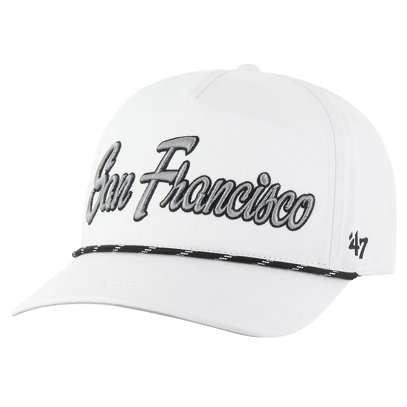 Casquette ajustable en corde à nœuds blancs pour hommes '47 San Francisco Giants Overhand Speckle