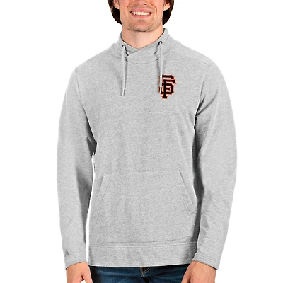 Men's Antigua Heathered Gray San Francisco Giants Team Reward Pullover Sweatshirt