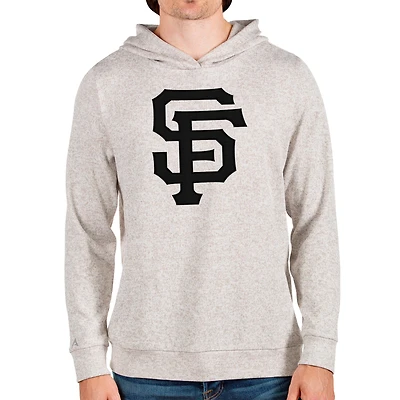 Sweat à capuche manches longues Absolute pour homme avec logo de l'équipe San Francisco Giants Antigua Oatmeal