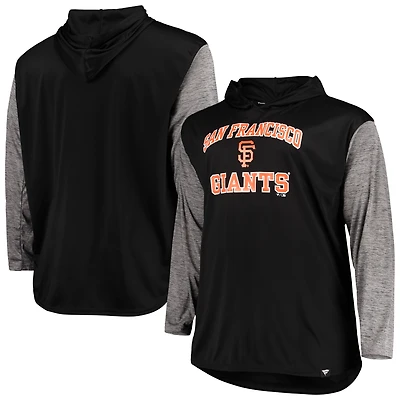 Sweat à capuche noir/noir chiné pour hommes des San Francisco Giants Big & Tall Wordmark Club