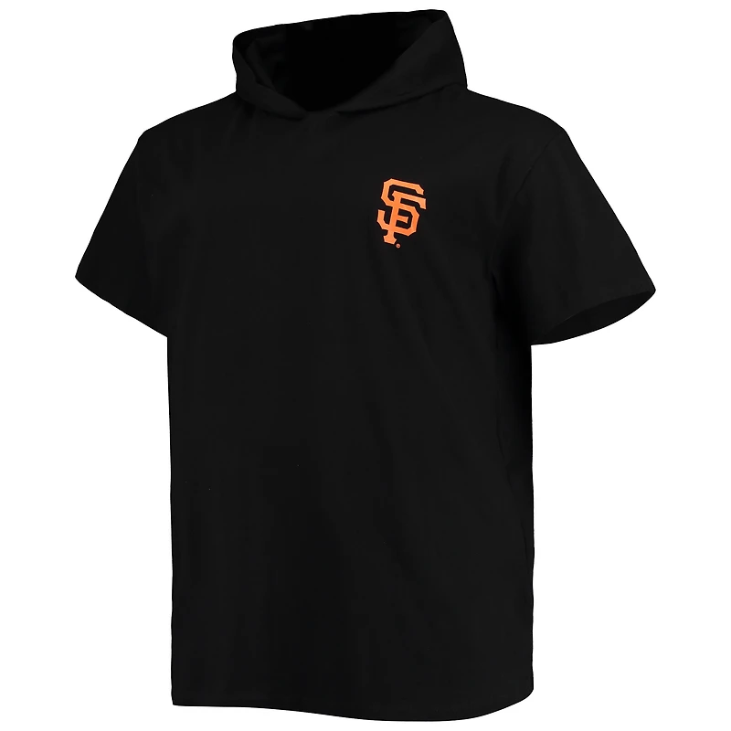 Men's Black San Francisco Giants Big & Tall Jersey Short Sleeve Pullover Hoodie T-Shirt