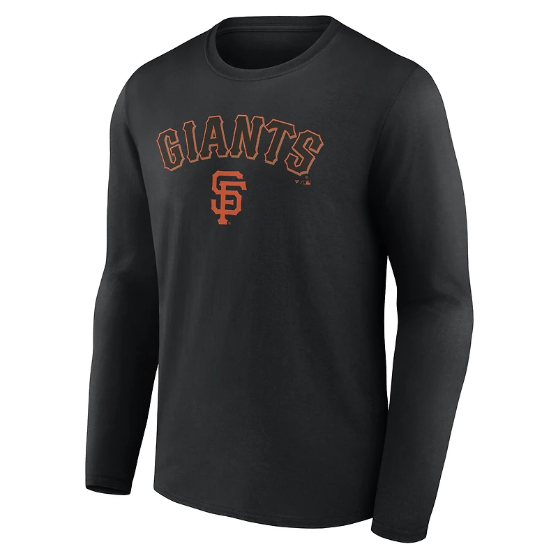 T-shirt noir à manches longues Team Lockup des Giants de San Francisco pour homme