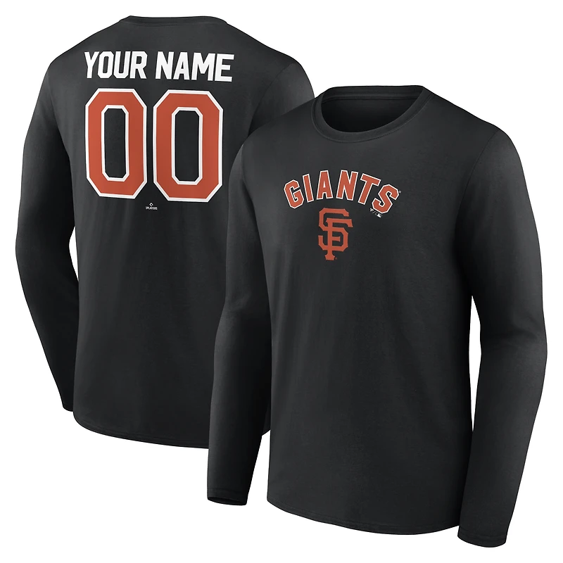 T-shirt à manches longues personnalisé noir pour homme des Giants de San Francisco