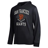 Men's Champion  Black San Francisco Giants Cooperstown Hooded Long-Sleeve T-Shirt