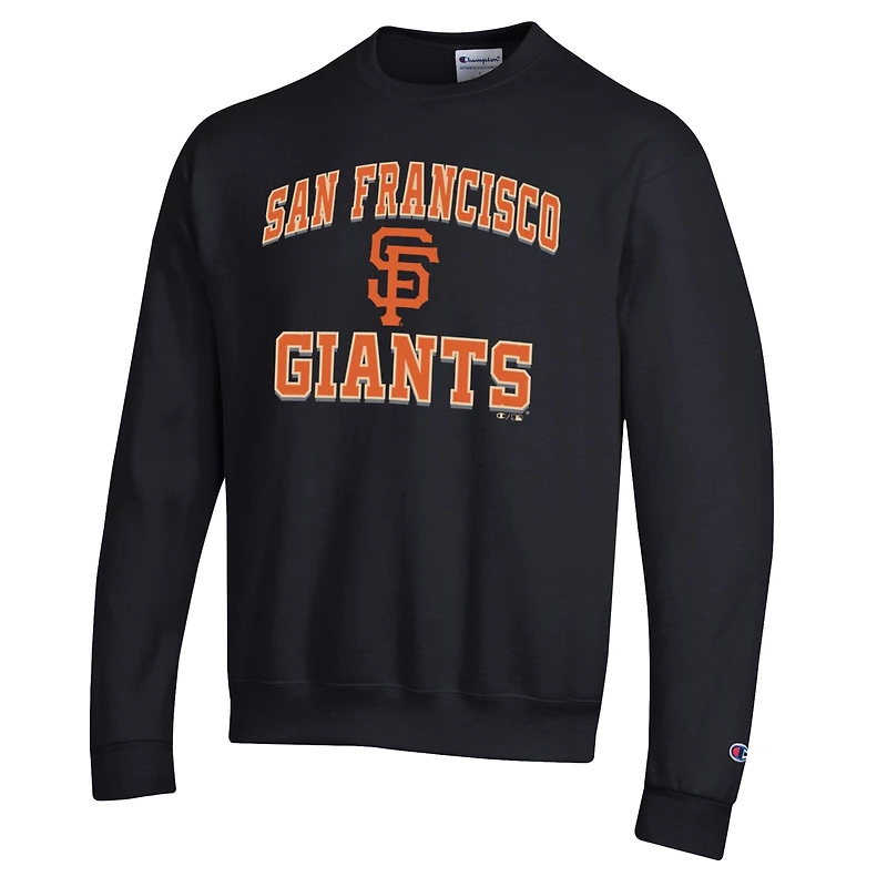 Sweat-shirt Champion noir pour homme, modèle Heart & Soul des Giants de San Francisco, en Powerblend.