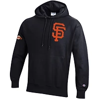 Men's Champion  Black San Francisco Giants Reverse Weave Chenille Hoodie