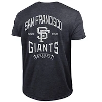 Men's Champion Black San Francisco Giants Vintage 3-Hit Tri-Blend T-Shirt