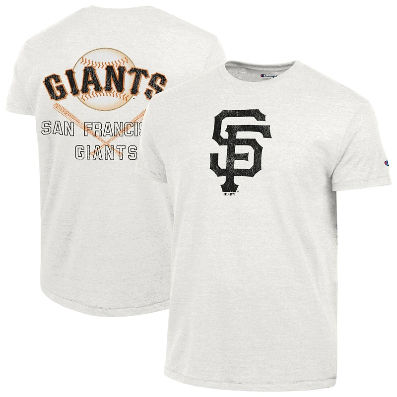 Men's Champion Heather White San Francisco Giants Tri-Blend T-Shirt