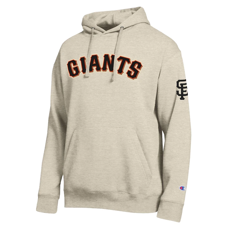 Men's Champion Oatmeal San Francisco Giants All Star Chenille Patch Hoodie