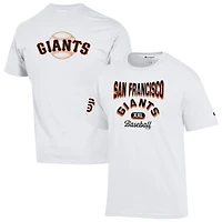 T-shirt blanc Champion pour homme des Giants de San Francisco, maillot 3 coups