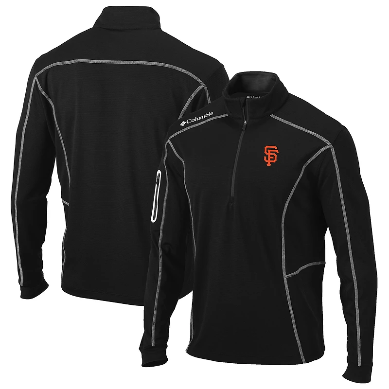 Men's Columbia Black San Francisco Giants Shotgun Omni-Wick Quarter-Zip Pullover Jacket