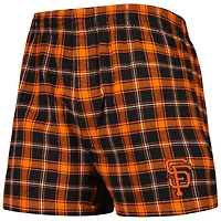 Men's Concepts Sport Black/Orange San Francisco Giants Ledger Flannel Boxers