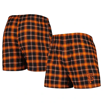 Concepts Sport Boxer en flanelle San Francisco Giants Ledger noir/orange pour homme