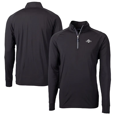 Veste Adapt Eco DryTec Raglan à quart de zip pour homme, noire, la collection Cutter & Buck des Giants San Francisco, grande taille