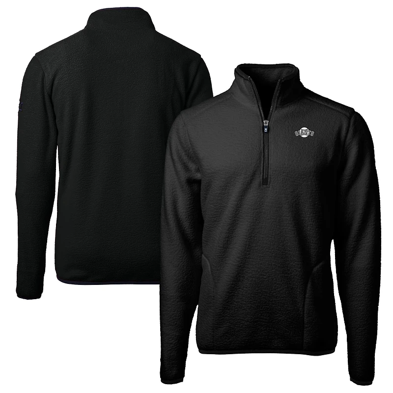 Men's Cutter & Buck Black San Francisco Giants Big Tall Cascade Eco Fleece Quarter-Zip Jacket