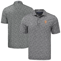 Men's Cutter & Buck Black San Francisco Giants Big Tall Pike Eco Flora Print Recycled Polo