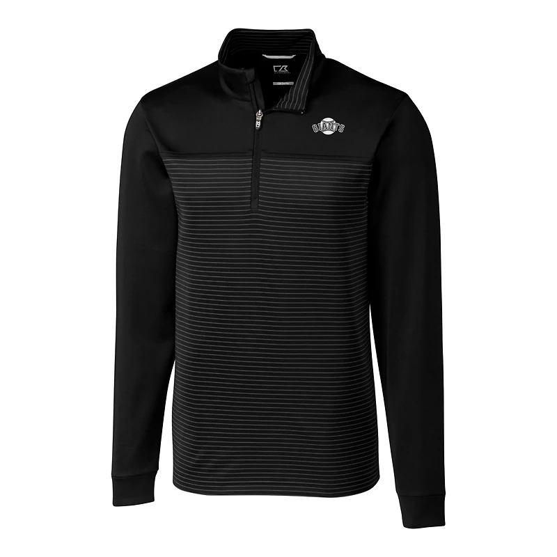 Haut à glissière quart de tour en mélange écologique rayures extensibles Traverse pour homme, noir, des Giants San Francisco, grande taille et taille.