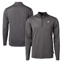 Men's Cutter & Buck Black San Francisco Giants Big Tall Virtue Eco Pique Micro Stripe Quarter-Zip Jacket